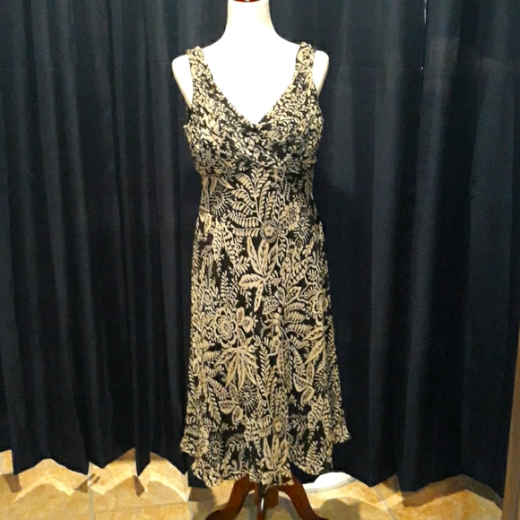 NWT Adrianna Papell Silk V Neck Ruched Dress 12